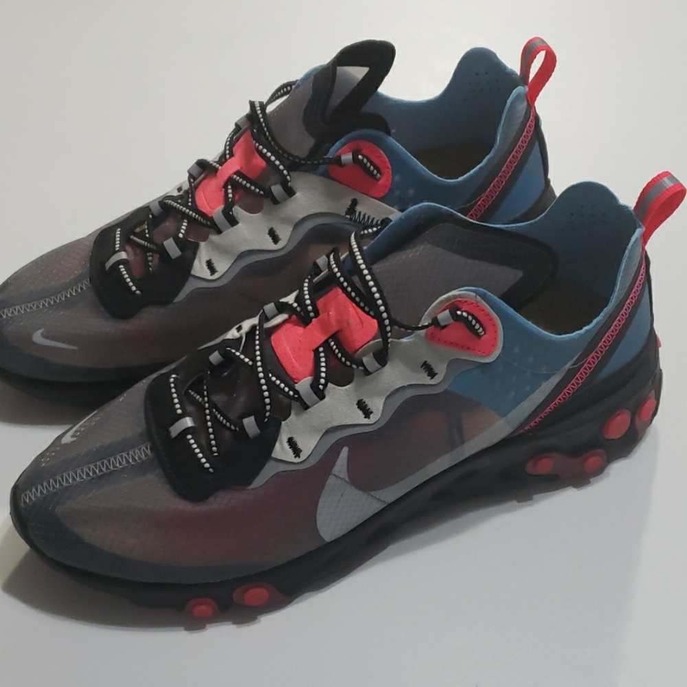 Nike React Element 87 Blue Chill /Solar Red Sz 10